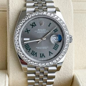 Rolex Datejust 41mm Wimbledon Full Set 2023 UNWORN 126300 Diamanten Diamond Bezel