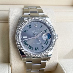 Rolex Datejust 41mm Wimbledon Full Set 2023 UNWORN 126300 Diamanten Diamond Bezel