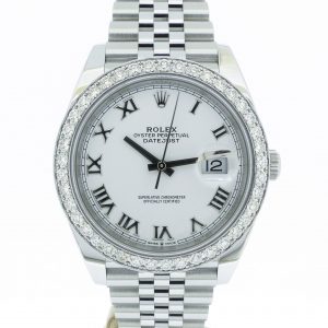 Rolex Datejust 41mm 2023 Full Set UNWORN Diamanten 126300 Weiß Diamond Bezel