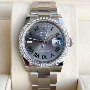Rolex Datejust 36mm Wimbledon Full Set 2023 UNWORN 126200 Diamanten Diamond Bezel