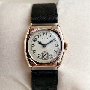 Rolex Kissen Vintage 29 mm 9K Gold Handaufzug Rose 375 Rolco 1920 Herrenuhr