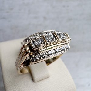 Damenring 14k 585 Gold mit Diamanten Goldring