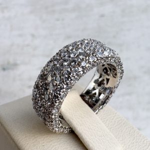 Damenring 18k 750 Weißgold mit 300 Diamanten Goldring Ring