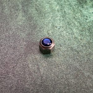 Cartier Santos Galbée SM Krone Stahl mit blauem Stein für Ref. 1565, 1567