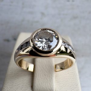 Goldring 14k 585 mit Diamanten 1,40 ct Gelbgold 17,5 mm Damen Ring