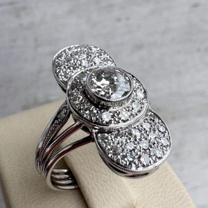 Goldring 18k 750 mit Diamanten 3 ct Weißgold 17,8 mm Damen Ring