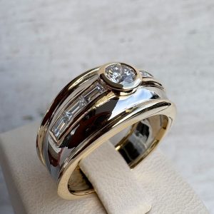 Goldring 18k 750 mit Diamanten 0,75 ct Gelbgold 19,2 mm Damen Ring