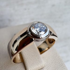 Goldring 14k 585 mit Diamanten 0,50 ct Gelbgold 17,2 mm Damen Ring