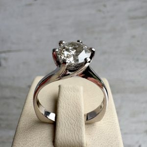 Goldring 14k 585 mit Diamanten 1,58 ct Weißgold 17,7 mm Damen Ring