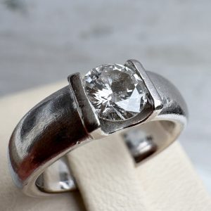 Goldring 18k 750 mit Diamanten 0,75 ct Weißgold 16,2 mm Damen Ring