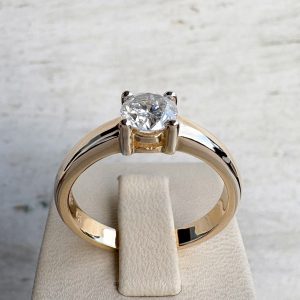 Goldring 14k 585 mit Diamanten 0,75 ct Gelbgold 19,5 mm Damen Ring