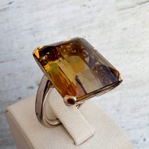 Gelbgold Ring mit Topas Stein 18k 750 Gelbgold 17,5 mm Ring Damen