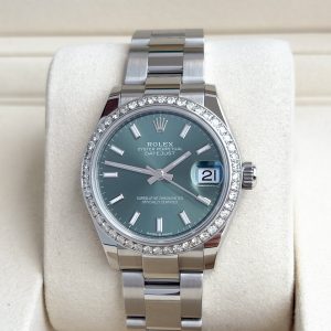 Rolex Datejust 31mm 2025 Full Set UNWORN Diamanten Grün 278274 Diamond