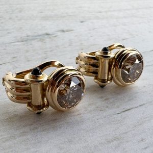 Gelbgold Ohrringe 18k 750 mit Diamanten 4 ct. 19 mm Damen Ohrringe