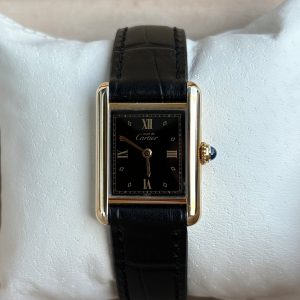Cartier Tank Must de Vermeil 20mm Ref: 66001 Silber Vergoldet Quarz Damenuhr