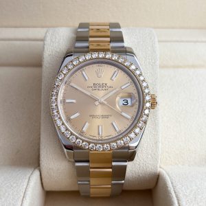Rolex Datejust 41mm 126333 Full Set 2017 Automatik Diamanten Diamond Bezel Gold/Stahl Herrenuhr