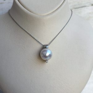 Perlen Kette Weißgold 14k 585 Kette 430 mm Damen Schmuck