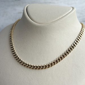 Panzerkette 14k 585 Gelbgold Massiv 53 cm Gelbgold Kette Schmuck Herren / Damen