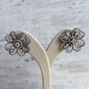 Weißgold Ohrringe 18k 750 mit Diamanten 4,1 ct. 2,5 mm Breit Damen Ohrringe