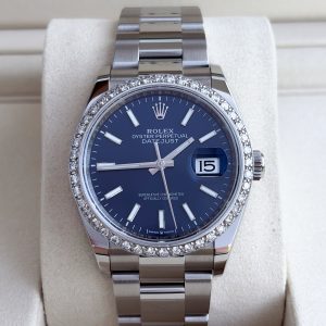 Rolex Datejust 36mm Full Set 2025 UNWORN Diamanten 126200 Blau Diamond Bezel