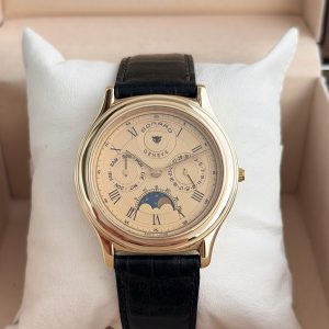 Bonard Geneve Day - Date 14k Gold Mondphase 35mm 590749 Quarz Herrenuhr