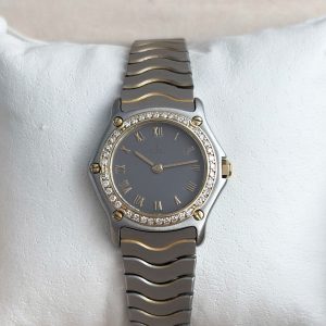 Ebel Classic Wave Lady 24mm Quarz mit Diamant Lünette Factory Stahl/Gold Damenuhr