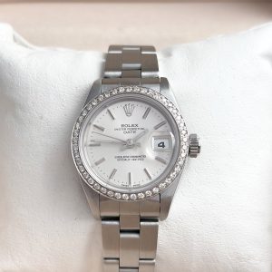 Rolex Lady Date 26mm Ref: 69160 aus 1999 mit Diamanten Iced Stahl Damenuhr
