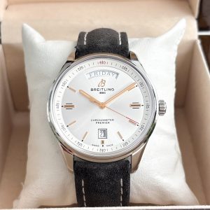 Breitling Premier Automatik Day - Date 40mm Full Set A45340 Silber like New Herrenuhr
