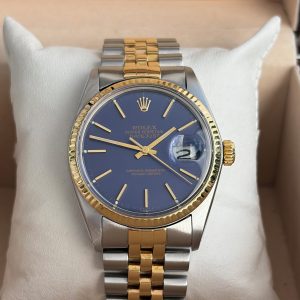 Rolex Datejust 36mm 16013 Stahl / Gold aus 1976 Purple Blue Dial Herrenuhr
