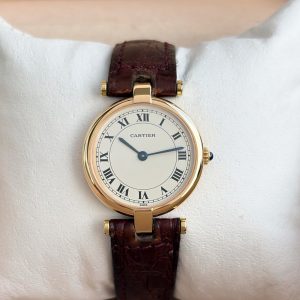 Cartier Vendome 18k Gold 24mm Ref: 881002 Quarz Damenuhr