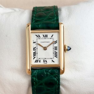 Cartier Tank Louis Paris Dial 18k Gold 21mm Handaufzug 78087 Damenuhr
