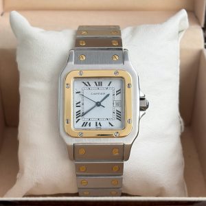 Cartier Santos Carree Spider Dial Automatik 2961 Stahl/Gold 29mm Revision Damenuhr