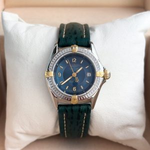 Breitling Callistino 28mm B52045 Quarz Stahl/Gold Blau Damenuhr